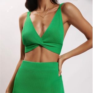 Meshki Twist Front Knit Top